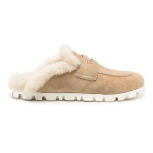 Miu Miu Suede mules - Ecru-