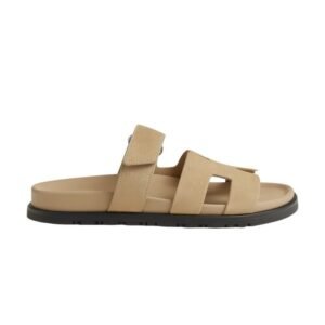Hermes Chypre Sandal Beige Suede